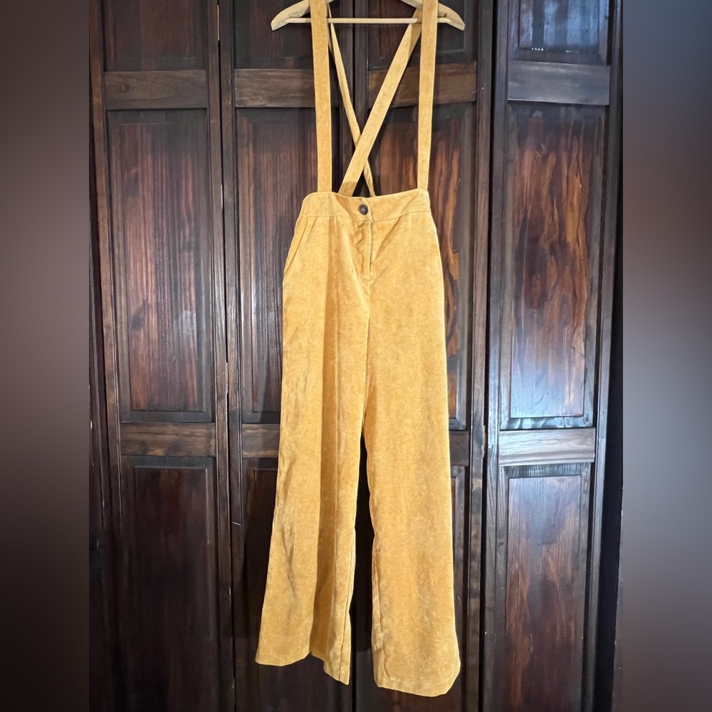 Have Mustard Yellow Wide-Leg‎ overalls corduroy hobo Medium